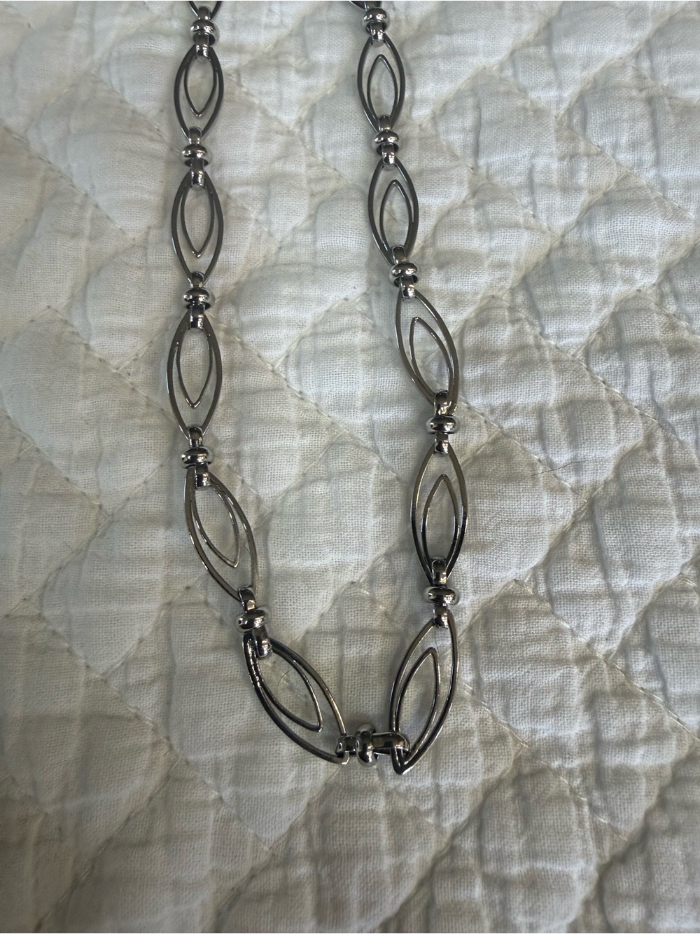 Ann Taylor Silver Linked Marquise Necklace - Women Jewelry